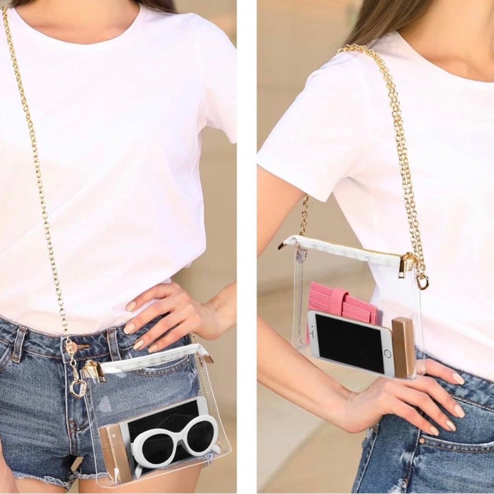 Clear stadium purse, small crossbody bag. Stadium purse.